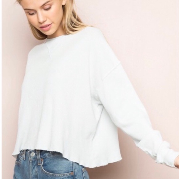 Brandy Melville Tops - EUC LS thermal crop shirt